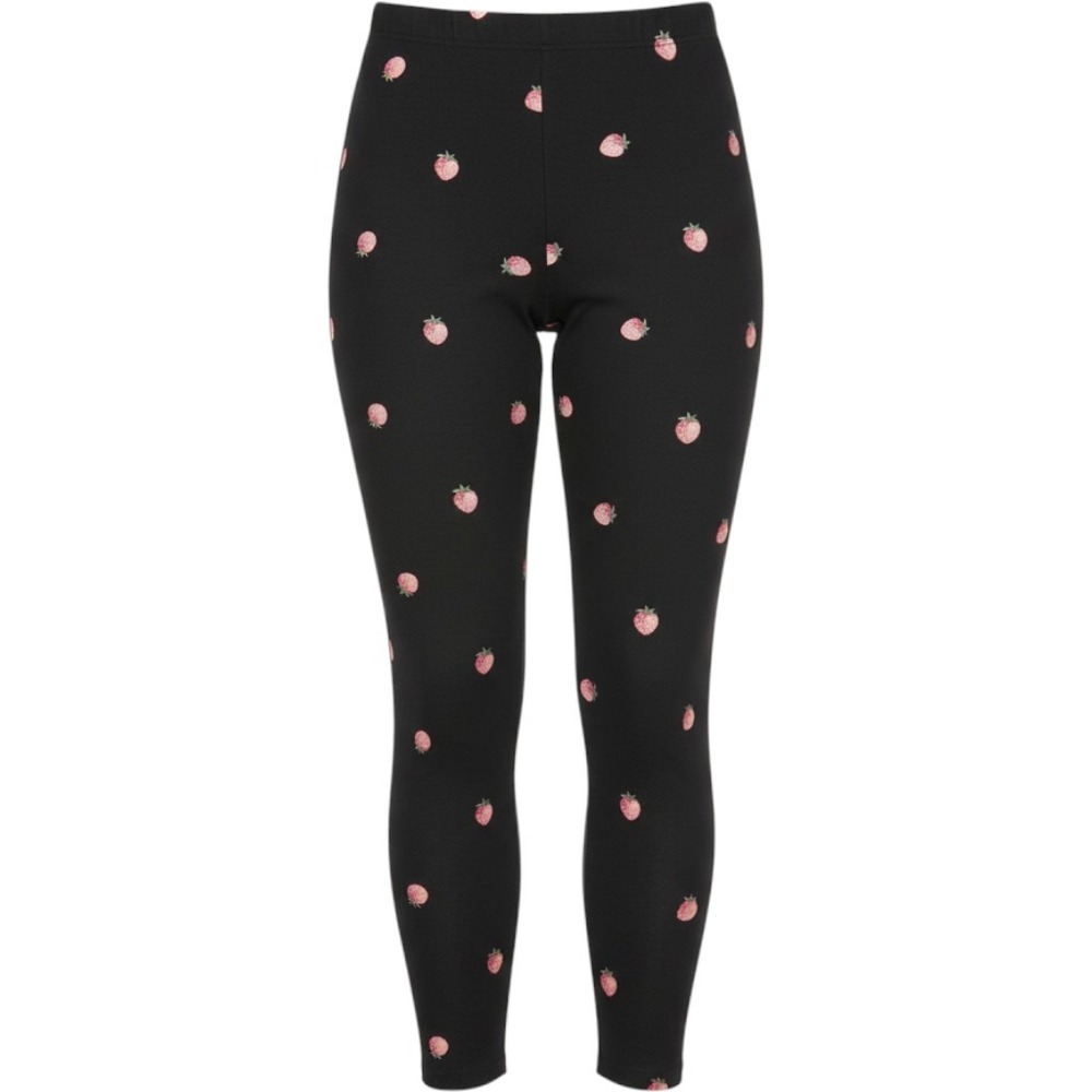 TORRID Premium Crop Leggings Black Spaced Strawberry Print NWT 2X